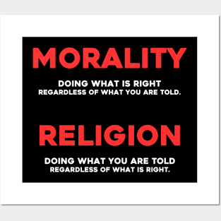 morality versus religion Posters and Art